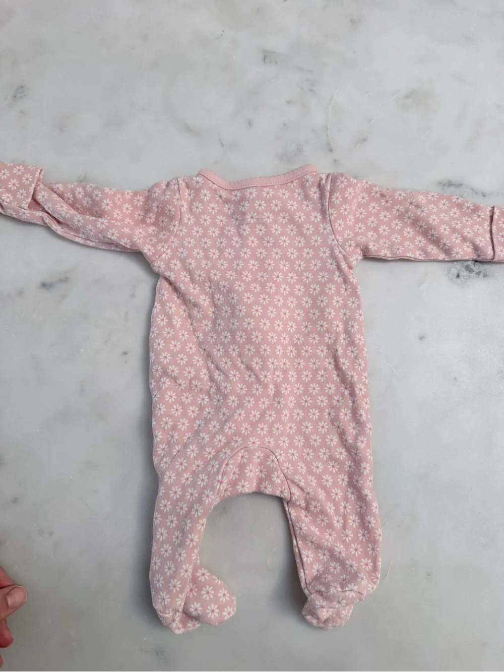 Carter's Pink Floral 'Little Sister' Footed One-Piece